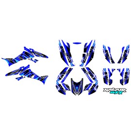 Kalair GFX Graphics Kit for Honda TRX300EX (2007-2013) Swift Series Blue 16 Mil - ATV UTV Custom Racing Graphics Stickers Decals Kit, no-plastics