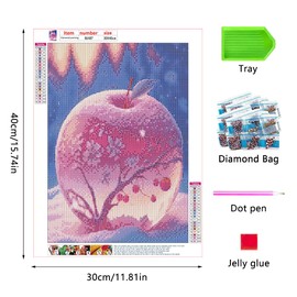 KiKiHong 5D Diamond Painting Set Diamond Painting Pictures Crystal Apple Diamond Painting Adults DIY Diamond Art for Home Decoration 30 x 40 cm