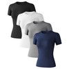 Women's Short Sleeve Compression Shirts Quick Drying Workout Top with