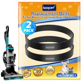 KEEPOW Vacuum Belt Compatible with Bissell Powerforce Helix and CleanView Rewind Upright Bagless Vacuum, Model 3313 3313U 3332 3333 3334 3335 3533 3534 3536 3674 3675 3676 36762, Part #3031120, 2 Pack