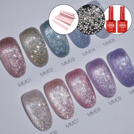 gothic Megothic sparkling glitter gel 10-piece set + 2 top gels / 미고딕 스파클링 글리터젤 10종 세트+탑젤 2개