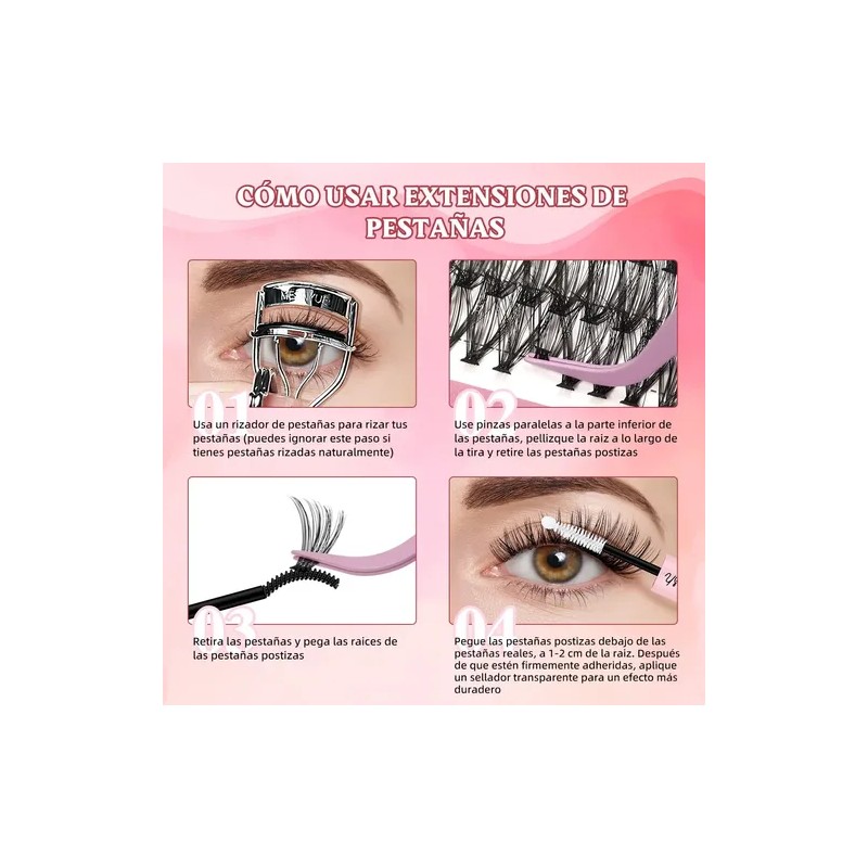 Extensiones Pestañas Diy, Kit De Racimos De Pestañas Mixto