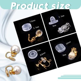 TOAOB 40pcs Flat Silicone Earring Back Pads 4 Sizes Heavy Earring Support Clear Earring Cushions Pads for Earring Backs Studs