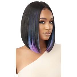 Outre Color Bomb Synthetic HD Lace Front Wig - STINA (Color:1B Off Black)