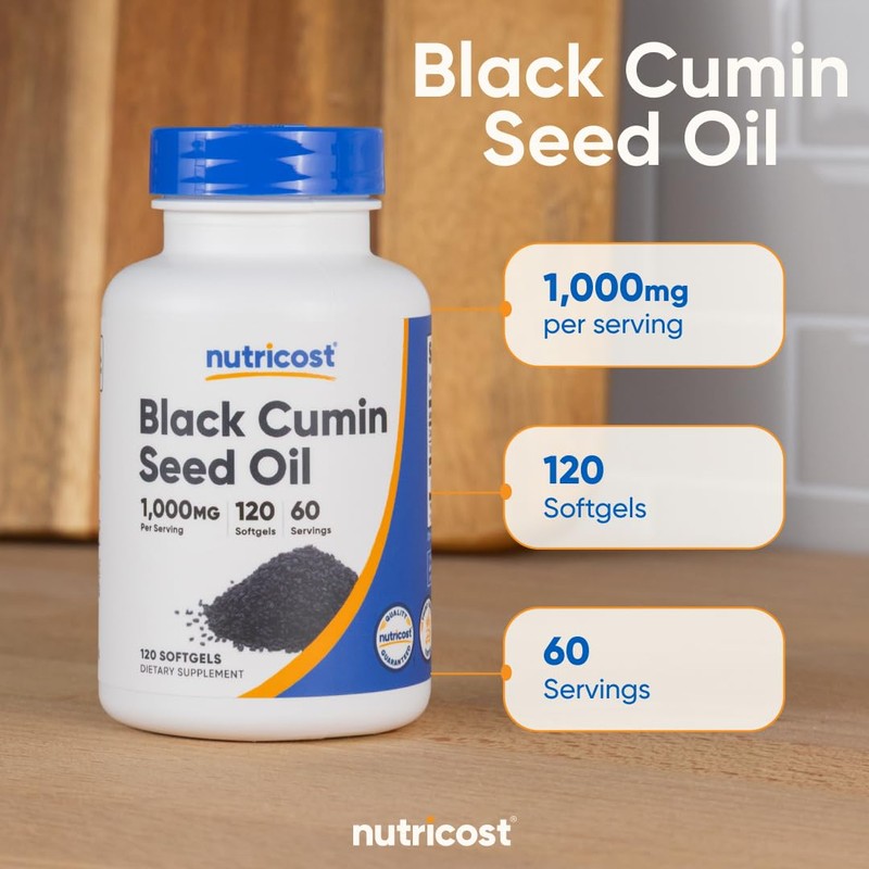Nutricost Black Seed Oil (Cumin) - Cold Pressed, Source of