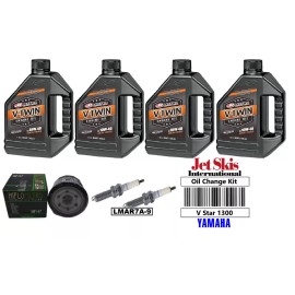 JSI Maxima Kit Yamaha V Star 1300 Oil Change Tune Up Kit 20W50 4 Quarts Spark Plugs Oil Filter