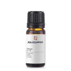 Naissance Ginger Essential Oil (No. 118) - 10ml - Pure, Natural, Cruelty Free, Vegan and Undiluted - for Use in Aromatherapy, Massage Blends, Humidifiers & Diffusers