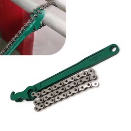 Arwrilt 12" Heavy Duty Ratcheting Chain Wrench - High-Strength Carbon Steel Adjustable Oil/Fuel Filter Remover Tool, Reversible Ratcheting Mechanism for 1.5"-6" Diameter Pipes & Filters (Green)
