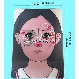 GARTOO for Makeup Painting Practice Board,2PCS Face Paint Practice Board,Reusable Colored Makeup Template,Stage Makeup Painting Tool,Display for Stage&Home Makeup Painting Boy Girls A4 Size