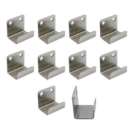 Coshar 10Pcs Stainless Steel Hanger Bracket for Ceramic Tile Billboard Wall Tile Display, Heavy Duty Flat J Clamp Hook Hanger, Wall Mounted Clip Bracket Hook Fastener - Silver (Inner Width 25mm)