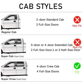 Lightronic Extra Durable Clip-on in-Channel Auto Vent Window Visor, Fits 2017-2024 Ford F-250/F-350/F-450 Super Duty, Crew Cab Pickup, UV Protection Rain Guard, Original Window Deflector, 4-Pcs