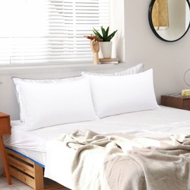 PiccoCasa Pillow Cases 2 Pack Soft Brushed Microfibre Pillow Covers with Envelope Closure, Bedding Pillowcases White 50 x 65cm