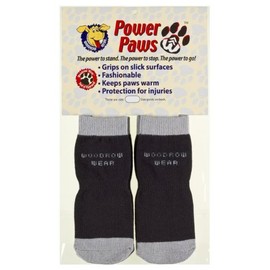 Woodrow Wear, Power Paws Advanced Dog Socks, Black Grey, XL, Fits 95-130 pounds