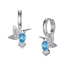 Hummingbird Earrings 925 Sterling Silver Hoop Dangle Earring Cute Earrings Jewelry Gifts for Women