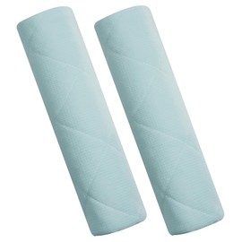 Balbina Pack of 2 Car Seat Belt Pads, Shoulder Pads, Adult Children, Baby Seat, Can be Used as Protector for Prams, Backpacks, Velvet Fabric, Universal 7 x 21 cm, Mint Velvet