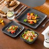 vancasso Stern Gray Dinner Set Square Reactive Glaze Tableware 12