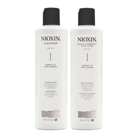 Nioxin System 1 Duo Cleanser + Scalp Therapy, Fine Hair | Normal to Thin-Looking 2 x 10.1 oz