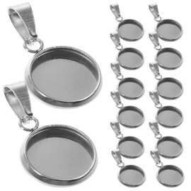 Milisten 20pcs Pendant Trays Kit Round Bezel Blanks Trays Pendant Cabochon Settings for DIY Crafting Photo Jewelry Making Silver 10mm