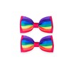 MeiMei Multi Rainbow Pattern 3.25 Inch Hair Bows Hair Tie