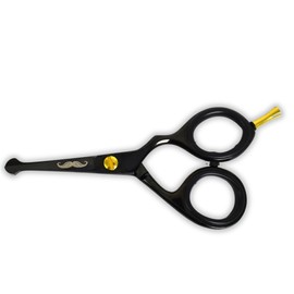 Massive Bee Store Rounded-Tip Trimming Scissors for Men – Stainless Steel High Carbon Beard, Mustache, and Ear Hair Grooming Scissor (Black-Round-Tip)