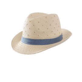 Magracy Kids Boys Short Brim Straw Hat Summer Sun Protection Hat for Baby Toddler Fedora Beach Hat Denim L