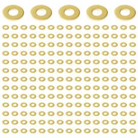 YIXISI 200 pieces M2 x 5 x 0.4 mm flat washers, brass washers, metal washers, for screws and nuts