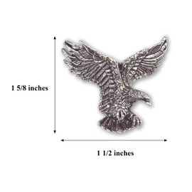 USA American Eagle in Flight Jacket or Hat Pin Silver Finish Pewter