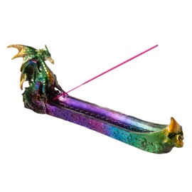 Rainbow Dragon Decorative Incense Stick Holder Burner with Ash Catcher