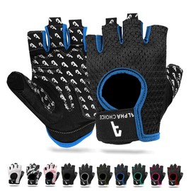 Alphachoice Training / Fitness / Strength / Bodybuilding / Sports Gloves For Women/Men Without Wrist Section For Strength Training, Weight Lifting, Black/Grey/Pink Camouflage, blue, XS