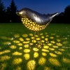 Solar Garden Statue Bird Light, Outdoor Metal Figurine Decoration for