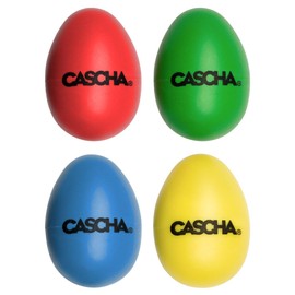 CASCHA Egg Shakers Rattle Eggs I Percussion Music Intrument I Colourful Musical Eggs I Rhythm Eggs I Plastic I Music Maker Set Shaker Eggs I 4 Pieces, HH 2003, Red, Blue, Yellow, Green