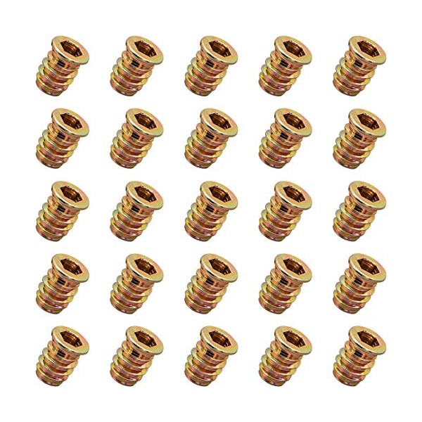 YoiYee Heavy Duty Wood Furniture M6 x 15mm Threaded Insert