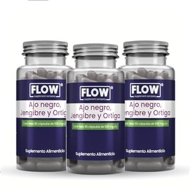 Ajo Negro Jengibre y Ortiga - Flow Supplements - Vitaminas y Minerales - 3 Packs                                                                      