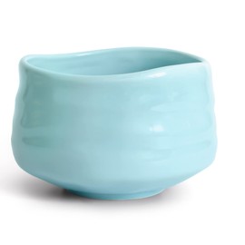 Green Hearted Roots Ceramic Matcha Bowl - Large Ceremonial Japanese Green Tea Cup