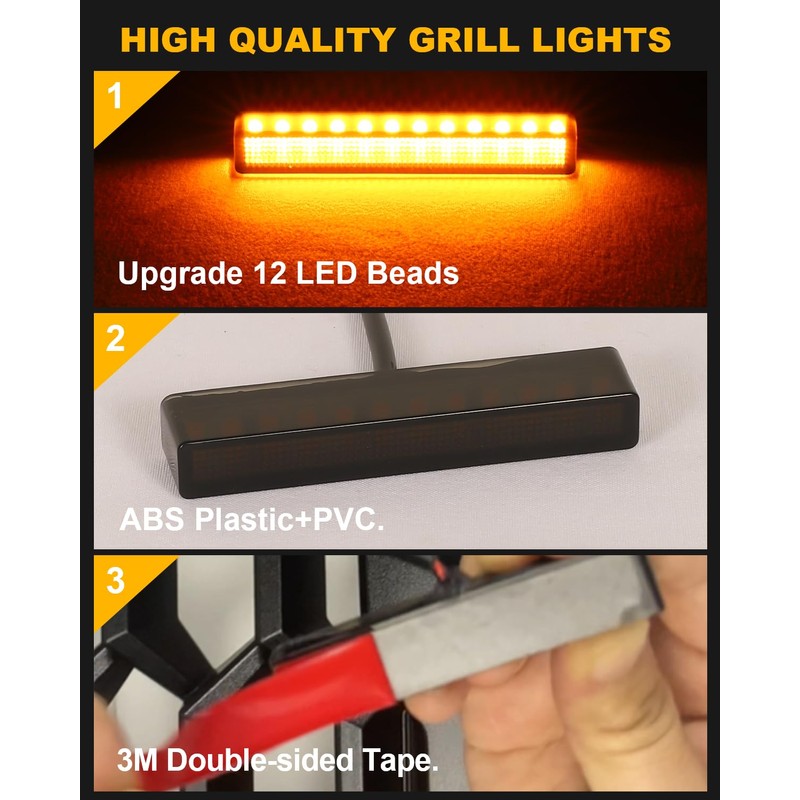 Amber Grill Lights for 2024 Toyota Tacoma LED Grille Lights