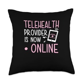 Funny Telehealth Provider Is Now Online A Telemedicine Lover Throw Pillow
