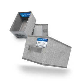 TOPP4u Storage Boxes, Set of 3, Practical Boxes for Storage, 30 x 21 x 18 cm, Foldable Organiser, Organiser Boxes in Grey/Beige