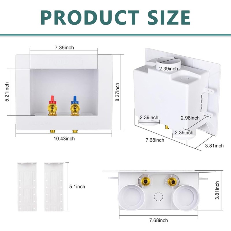 Washing Machine Outlet Box, Niikappu 1/2 Inch Pex Crimp Inlet