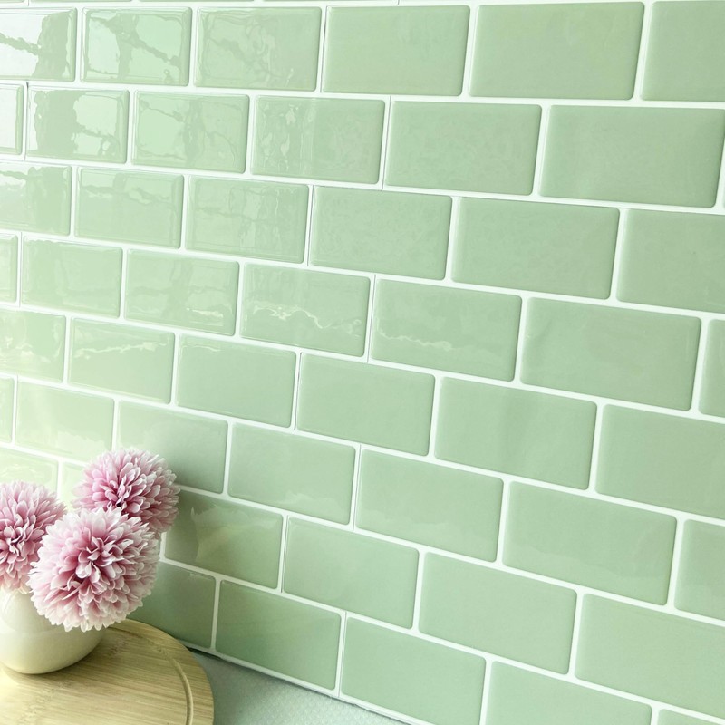 Alwayspon 10 Sheets 3D Peel and Stick PVC Backsplash Tiles,