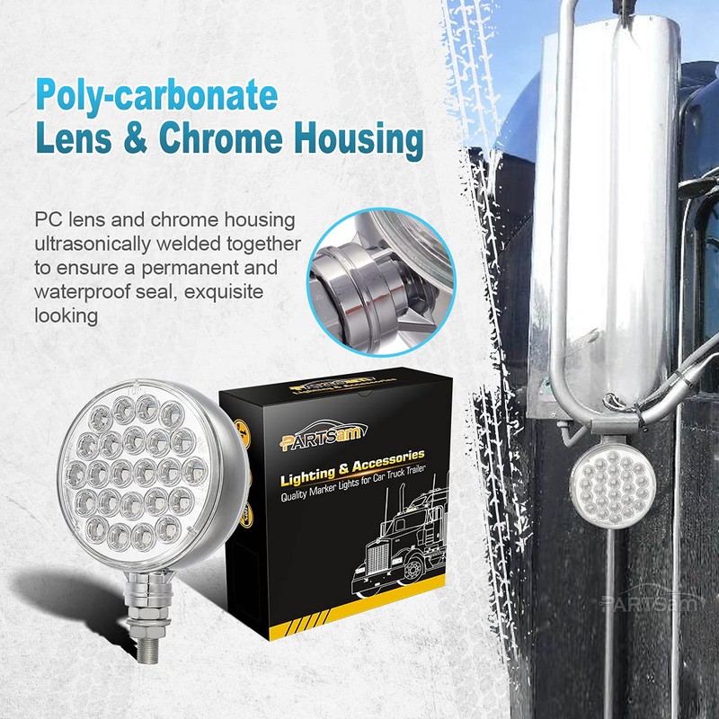 Partsam - 2 luces LED redondas de doble cara y