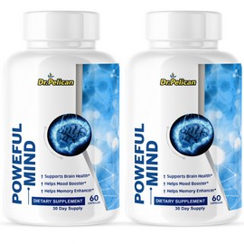 Pelican Vitamins Powerful Mind- Brain Support- 2 Bottles- 120 Capsules