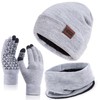 Gorro de invierno de 1 a 3 piezas con bufanda
