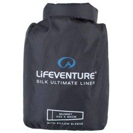 Lifeventure Lifemarque Silk Liner Sleeping Bag, Black, One Size