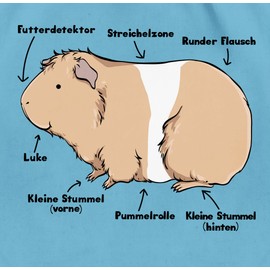 Shirtracer - Animals guinea pigs rabbit & co. - Guinea pig anatomy - Gym bag and fabric bag made of cotton, 2 Light Blue, Einheitsgröße