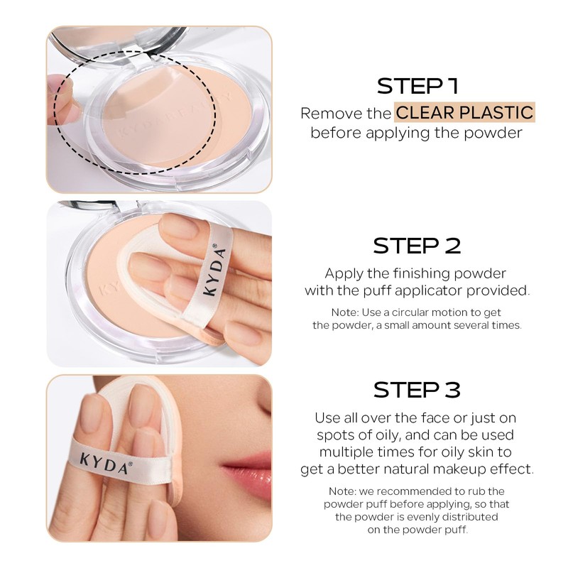 KYDA Mineral Powder SPF 35, 4-in-1 Pressed Mineral Powder, Matte