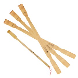BambooMN 3 Pieces 25 Inch Extra Long Bamboo Backscratcher Shoehorn plus Free Travel Size Back Scratcher