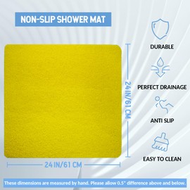 Hargiis Non-Slip Bathtub Mat, Anti Slip Shower Mat, Fast Drying Bathtub Mats, Foot Scrubber Mat, Anti Slip Mat for Tub, Floor, Bathroom, Kitchen, Home, Hotel (Yellow 24"×24")