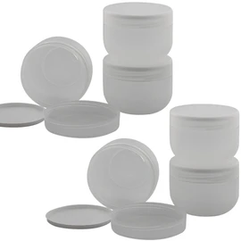 Kosmetex Run Plastic Container Cream 200 ml with Cover Disc Cosmetic Container Matte Empty 6 x 200 ml