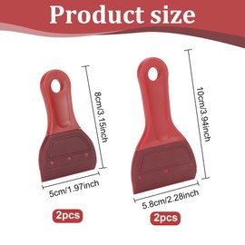 WEBEEDY 4 Pcs Squeegee Rubber Blade Screen Printing Squeegee,Self-Adhesive Screen Stencil Printing Squeegee,Rubber Squeegee Screen Printing for Apply Chalk Paste or Ink,Screen Cleaning Tools