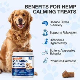 Calming Chews for Dogs - Advanced Dog Calming Chews - Anxiety Relief Treats Help with Composure, Separation, Barking, Thunderstorms, Stress Relief - Pet Supplement 180 Counts (Chicken Flavor)